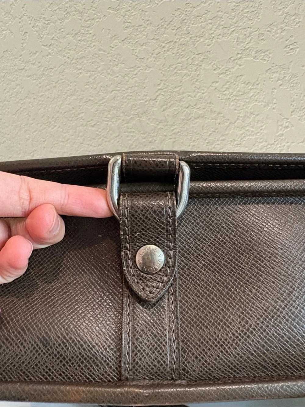 Louis Vuitton Andrei Brown Taiga Crossbody Bag